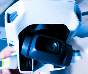 Camera of the drone, filming lens