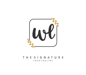 WL Initial letter handwriting and signature logo. A concept handwriting initial logo with template element.