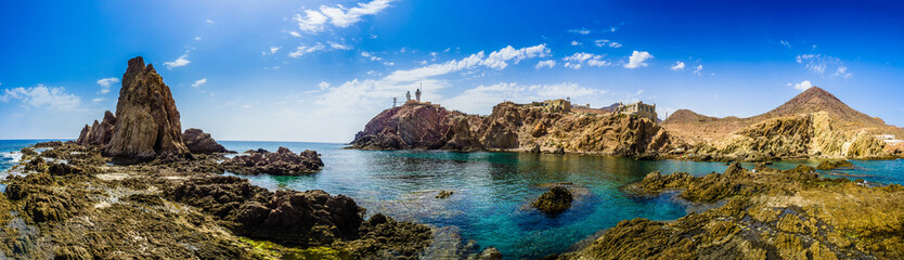 The mermaid reef is located in the Cabo de Gata Natural Park. Andalusia. Spain. (Arrecife de las Sirenas)