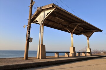 愛媛県　下灘駅　伊予灘ものがたり
