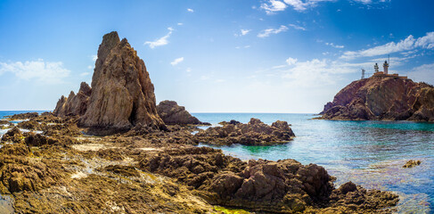 The mermaid reef is located in the Cabo de Gata Natural Park. Andalusia. Spain. (Arrecife de las Sirenas)
