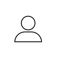 User account sign line icon in black. Avatar symbol. Illustration on white background. Trendy modern profile sign in flat style, for app, graphic design, web, site, ui. Vector EPS 10
