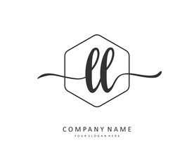 Obraz premium LL Initial letter handwriting and signature logo. A concept handwriting initial logo with template element.