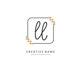 Obraz premium LL Initial letter handwriting and signature logo. A concept handwriting initial logo with template element.