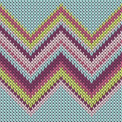 Vintage zig zal lines knitted texture geometric - obrazy, fototapety, plakaty