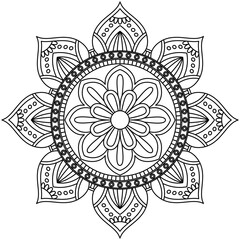 Simple Mandala Shape for Coloring. Vector Mandala. Floral. Flower. Oriental. Coloring Book Page. Outline.
