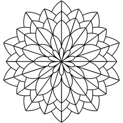 Simple Mandala Shape for Coloring. Vector Mandala. Floral. Flower. Oriental. Coloring Book Page. Outline.

