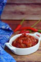 Sambal, traditional Indonesian chili sauce or paste
