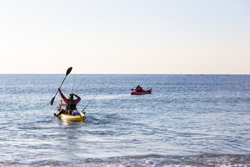 kayak fishing competition in the Mediterranean Sea - Marbella. Andalusia