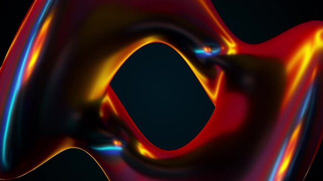 Iridescent shape, computer generated. 3d render amorphous backdrop
