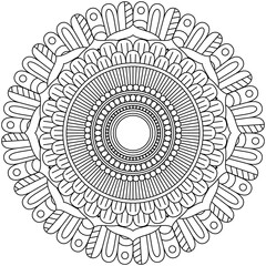 Simple Mandala Shape for Coloring. Vector Mandala. Floral. Flower. Oriental. Coloring Book Page. Outline.

