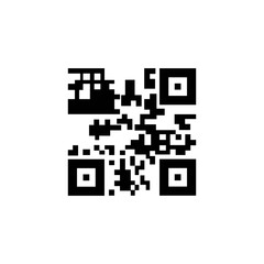 QR code sample line icon in black for smartphone scanning. Isolated on white background. Illustration in trendy flat style for app, graphic design, infographic, web site, ui, ux. Vector EPS 10