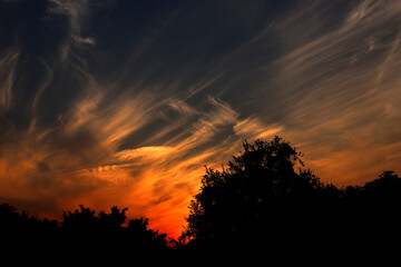 Fototapeta na wymiar Cloud Formation During Sunset 