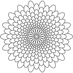 Simple Mandala Shape for Coloring. Vector Mandala. Floral. Flower. Oriental. Coloring Book Page. Outline.
