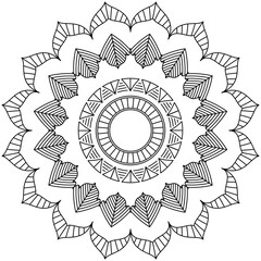 Fototapeta premium Simple Mandala Shape for Coloring. Vector Mandala. Floral. Flower. Oriental. Coloring Book Page. Outline. 