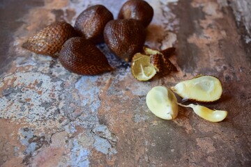 Salak fruit, Salacca zalacca, species of palm tree fruit native to Java and Sumatra in Indonesia