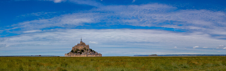 Mont St. Michel in summer with beautiful sky