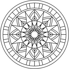 Simple Mandala Shape for Coloring. Vector Mandala. Floral. Flower. Oriental. Coloring Book Page. Outline.
