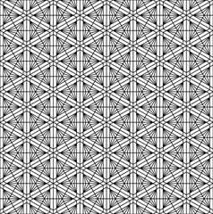 Seamless traditional Japanese ornament Kumiko.Black color lines.