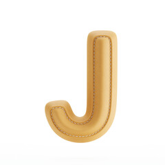 Leather yellow texture letter J