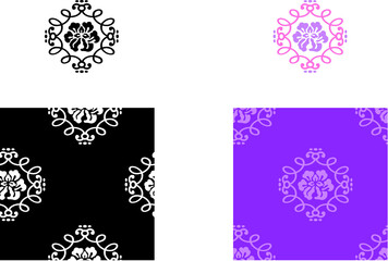 平安有職文様_唐花丸（からはなのまる）03_タイル