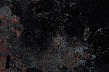 Black, rusty and corroded metal texture background