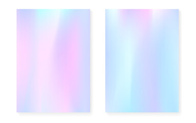 Pearlescent background with holographic gradient. Hologram cover set.