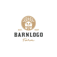 Fototapeta premium Vintage farmhouse agriculture logo design