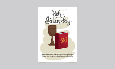 Holy Saturday Illustration. Holy week catholic tradition. vector illustration for Christian religious occasions.
