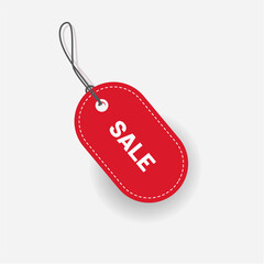 Tag Red Sale discount label Vector