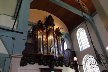 English Reformed Church Interior with Organ in Amsterdam