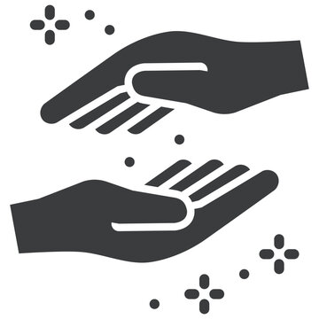 hands catching falling particles clip art preview