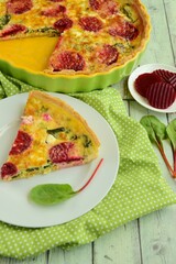 Homemade Red Chard Beetroot Savory Pie