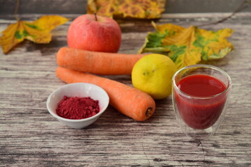 Apple carrot beetroot lemon juice