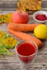 Apple carrot beetroot lemon juice