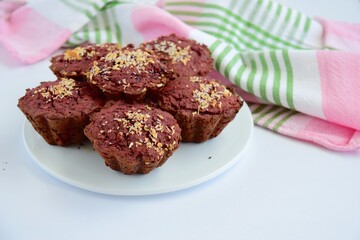 homemade beetroot coconut muffins