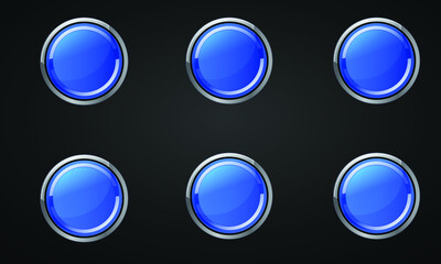 Game Buttons. Set of buttons for gaming interfaces. Vector GUI elements for GUI in mobile games