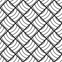 A simple banner with a decorative geometric pattern. Memphis. Square modules. Seamless background. Vector illustration for web design or print.