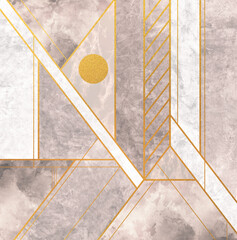 Geometric gold background. Polygonal illustration. Abstract seamless pattern wallpaper.