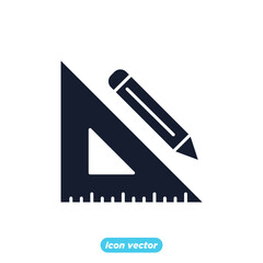 pencil and ruller icon. pencil and ruller symbol template for graphic and web design collection logo vector illustration