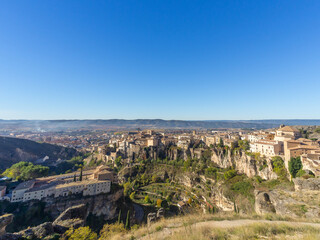Fototapeta na wymiar Old Spain - Cuenca city on rocks cliffs