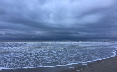 Dark cloudy seascape, north sea