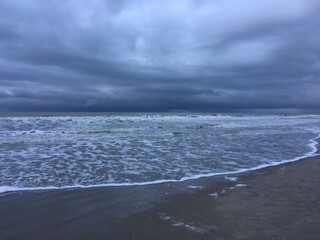 Dark cloudy seascape, north sea