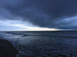 Dark cloudy seascape, north sea