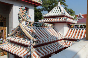 buddhist  temple (wat bowonniwet) in bangkok (thailand)