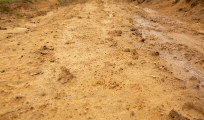 Slush and mud on a village road