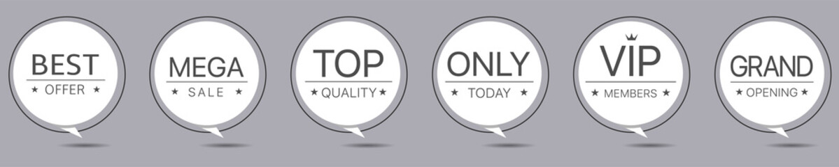 Round label icon set