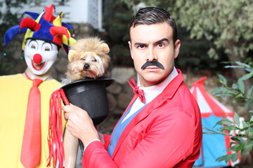 Circus tamer with vintage look 