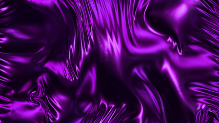 Fototapeta premium Wavy cloth. Dark purple gradient background. 3D rendering.