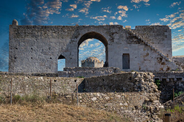 An ancient stone construction in Methoni, Greece